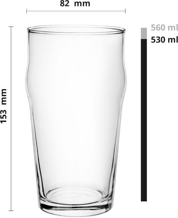 Набір келихів для пива Glasmark KROSNO 1992, 4 шт по 530 мл, для пілснера, стаута та еля, прозоре скло, придатні для посудомийки