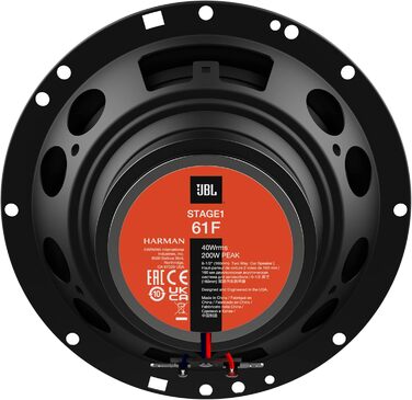 JBL Stage1 61F 2-смугові автомобільні динаміки Harman Kardon, 200 Вт, 40 Вт RMS, комплект 2 шт., 16,5 см (6,5''), чорні