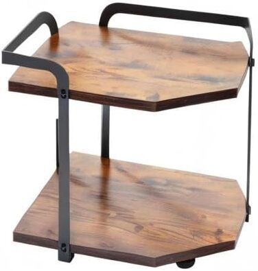 Corner shelf for kitchen with 2 tiers, spice rack wood, kitchen shelf, kitchen organizer, corner shelf for kitchen countertop, shelf for kitchen countertop, small shelf for kitchen, living room, office, 30 x 30 x 32cm