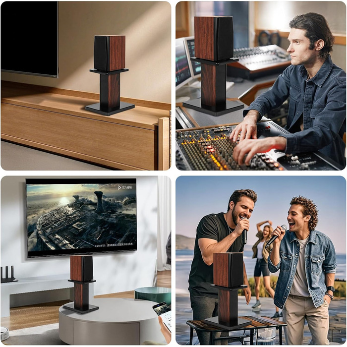 Підставки для акустики 30 см (12 дюймів) з дерева - міцні Hi-Fi підставки для домашнього кіно, універсальні підставки для колонок на полиці з можливістю засипання піском (набір 2 шт.)