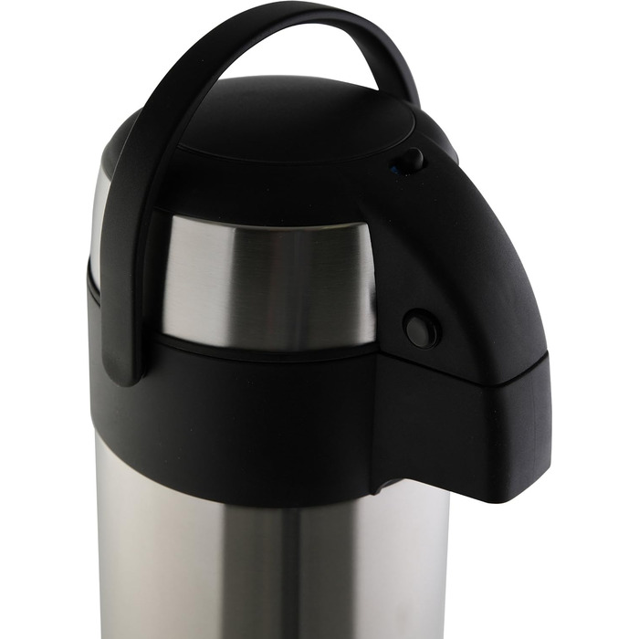 axentia Airpot in Silver, Stainless Steel Pump Dispenser, Capacity: approx. 5 L, 19 x 19 x 45 cm