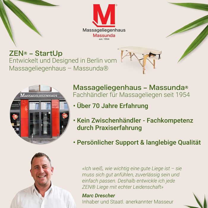 Масажний стіл Zen® Startup: складаний, мобільний, з дерева, регульована висота, для тату та косметології, з підголовником, кремовий