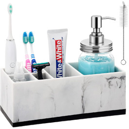 VITVITI Toothbrush Holder Electric Toothbrush Holder Toothbrush Holder Bathroom Kitchen Marble Resin Toothbrush Holder Bathroom Office Organizer Storage Toothbrush Toothpaste Holder Caddy Storage