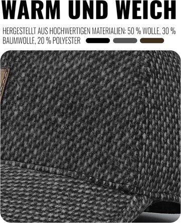 Кепка CLAPE з вушками Full Cap для чоловіків, Outdoor, спортивна кепка, стиль Old School, Dad Hat, в'язана кепка, зима/осінь/весна, універсальний розмір