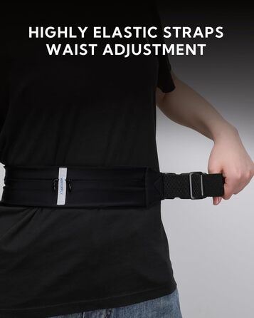 Поясна сумка для телефону Waterfly: поясний ремінь для бігу, джогінгу, спорту, подорожей (одношарова, чорна)