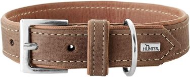 Нашийник для собак HUNTER PORTO, шкіра олив'єва, tabak/cognac, ручної роботи, розмір 50