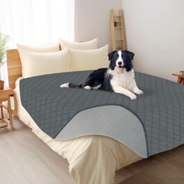 Водонепроникний килимок для собак Nobleza з неслизьким покриттям для захисту дивану та ліжка, килимок для собак у подорожі, придатний для прання в пральній машині, 178*76 см, сірий (L208*W208 см)