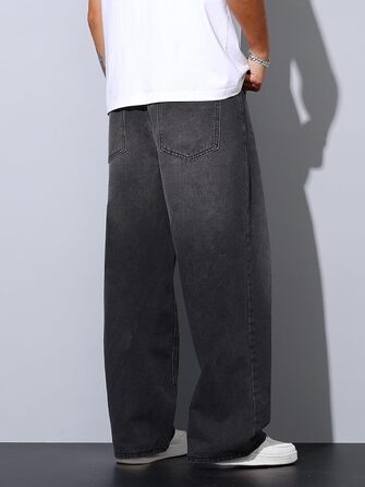 Чоловічі джинси Zewool Baggy Y2K чорні, широкі, вільні, стиль Hip Hop, розмір M