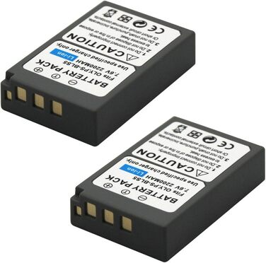 Акумулятор для камери PS-BLS5 BLS50 (2200mA) з мультифункціональним зарядним пристроєм (2 акумулятори) - сумісний з Olympus OM-5, OM-D E-M5 III, E-M10, E-M10 III, E-M10 IV, E-PM1, E-PL3, E-PL8, E-PL9, E-PL10, Stylus 1