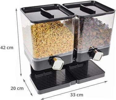 Диспенсер для мюслі, cornflakes та інших круп United Entertainment Luxury - чорний, 34x16.5x31x5 см