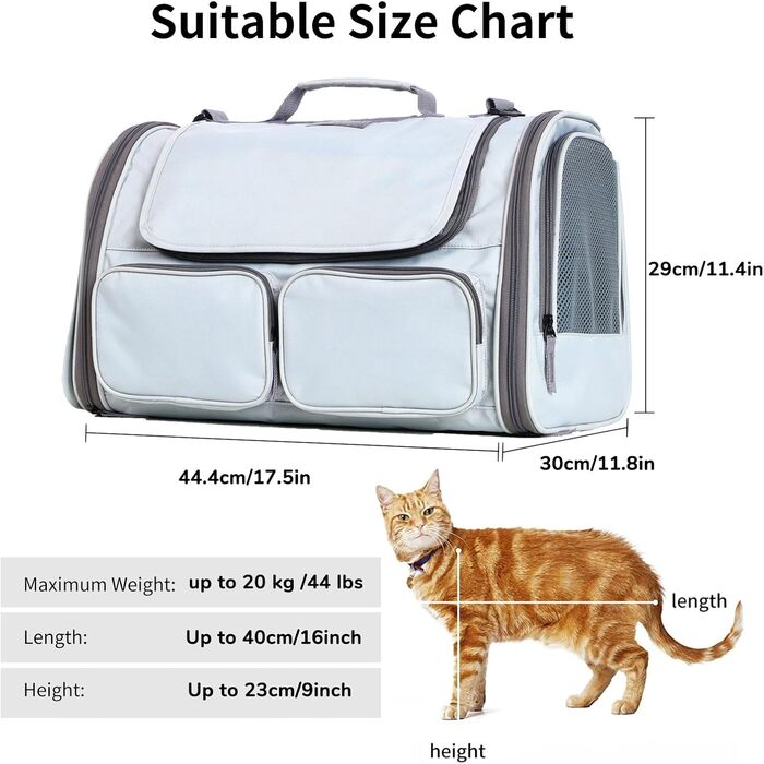 Транспортна переноска для котів та собак FUKUMARU, рожева, велика (до 22 кг)