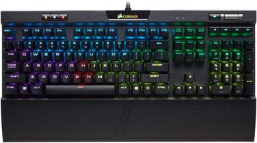 Ігрова механічна клавіатура Corsair K70 MAX RGB з клавішами MX Brown, PBT Double-Shot, QWERTY NA, RGB LED, сталевий колір