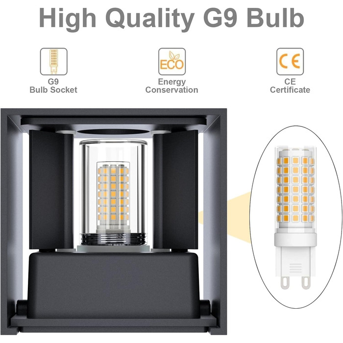 LED-стінні світильники Klighten 2 шт. з регульованим кутом нахилу, тепле світло 3000K, алюміній, для внутрішнього та зовнішнього використання, антрацит