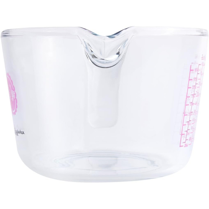 Measuring cup made of borosilicate glass in milliliters and grams, cold and heat resistant (microwave safe), with non-slip and ergonomic handle (1 liter) Transparent