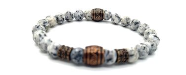 Браслет Вікінгів з жадеїту (8 мм) | Ручна робота | З подарунковою коробочкою | 22 см