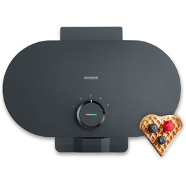 Severin WA 2106 Electric Heart-Shaped Waffle Maker - Slim Design, Non-Stick Coating