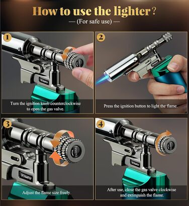 Газовий пальник для кухні Küchenbrenner: потужний вогнемет, заправний бутановий запальник для крем-брюле, паяння (без бутану), зелений (Wb009-gr)