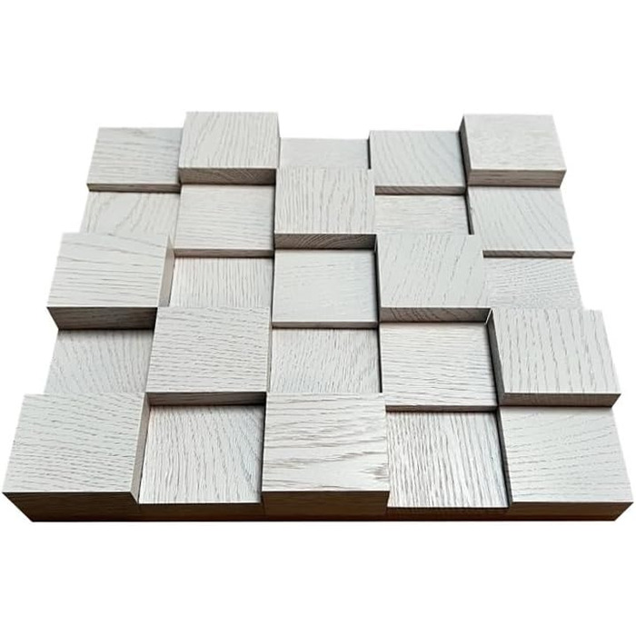 Акустичний диффузор 2D 500 дерев'яна настінна панель 30x30см (Білий)