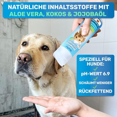 Щітка для собак та котів з довгим хутром BluePet: видаляє підшерстя та ковтуни, захищає верхній шар, ідеально для линьки (M-L породи, M-L + шампунь)