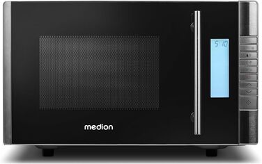 Мікрохвильова піч MEDION MD 14482 з грилем, 20л, 8 програм, функція розморожування, 800 Вт, 1000 Вт (гриль), таймер, решітка, срільно-чорна