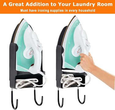 Настінний електричний органайзер для прасування, кошик для прасування, чорний | Зберігання над дверима або на стіні