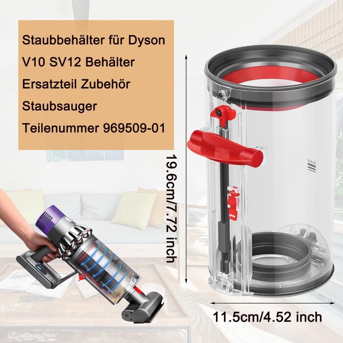 Електрична насадка для миття підлоги Dyson V15, V11, V10, V8, V7 - з баком та 6 змінних серветок