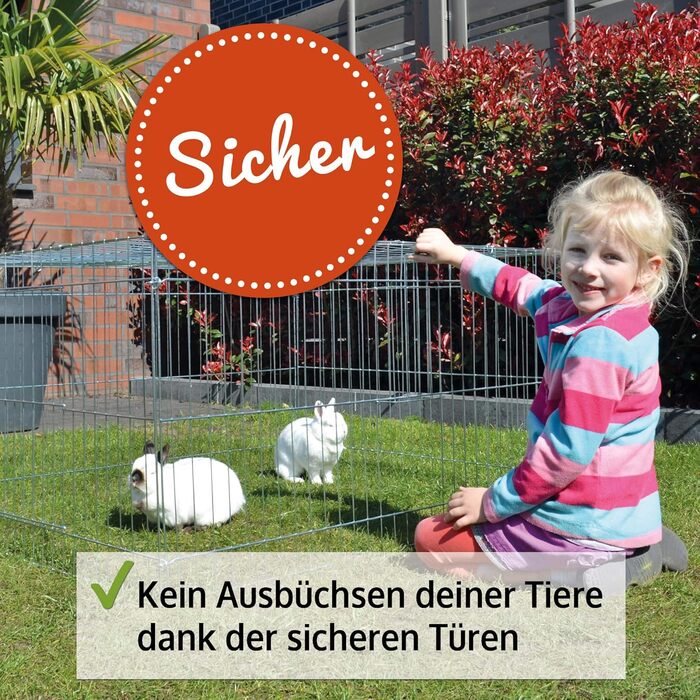 Вольєр для дрібних тварин ZooPrinZ: водовідштовхувальне покриття, дах, захист від сонця, стабільний метал, компактно складався, 3 розміри (S)