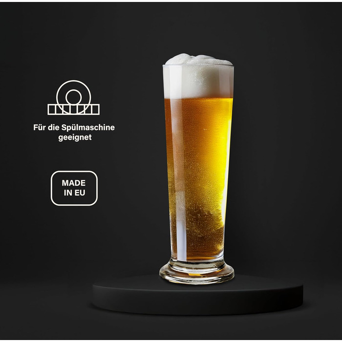 Пивні келихи Pilsstange 12 шт. з ніжкою – склянки для пива Pilsner преміум якості