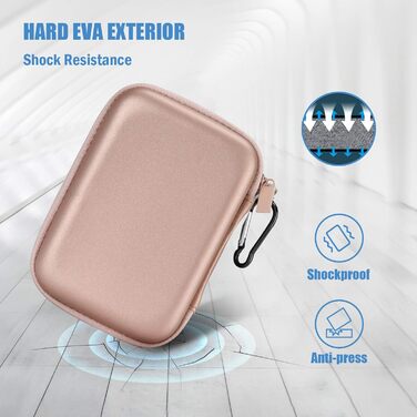 Чохол для жорсткого диска ProCase 2.5' (Rose Gold) - сумісний з Seagate, Toshiba, WD, Samsung, UnionSine