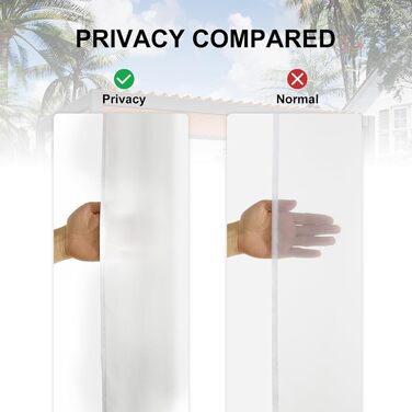 PONY DANCE Outdoor Curtain Waterproof Set H 13 x W 137 cm Outdoor Curtains White Transparent Gazebo Curtains with Removable Loops Outdoor Curtain Terrace (H213 x W132 cm (2 pack), White | Privacy Screen, 2)