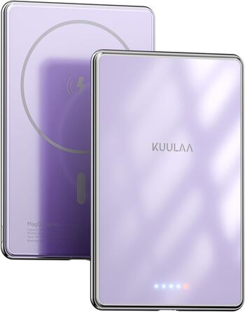 PowerBank Kuulaa Ultra Slim 5000 mAh з MagSafe, Type-C 20W, Швидка зарядка, 7.2 мм, для iPhone 16/15/14/13/12 (фіолетовий)