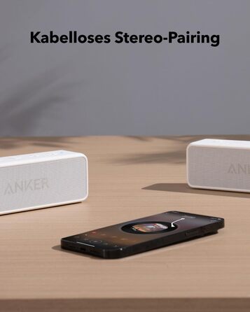 Портативна Bluetooth колонка Anker SoundCore 2, білий: потужний звук, глибокий бас, 24 години роботи, водонепроникність IPX7, сумісна з iPhone, Galaxy та іншими пристроями