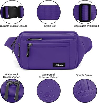 Гірчатка на пояс для жінок та чоловіків, водонепроникна, з тримачем для пляшки, універсальна, для піших прогулянок, вигулу собак, активного відпочинку (A-лілова)