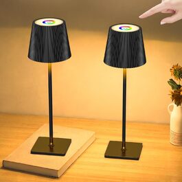 LED настільна лампа Skelo бездротова, диммер, сенсорне управління, регулювання висоти, 3 колірні температури, IP54, 4000mAh, USB-C, металева, чорна