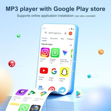MP3 плеєр Oilsky 80GB Bluetooth WiFi Android 9.0 4