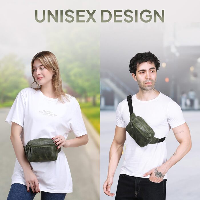 Сумка на пояс шкіряна TheAntiq, 20,3 x 12,7 x 7,6 см (8 x 5 x 3 дюйми), з багатьма кишенями, регульованим ремінцем, для подорожей та повсякденного використання, зелена