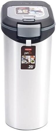 Контейнер для корму Curver Tier-Futter-Container 20 кг, 54 л, чорний/сріблястий, з роликами