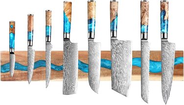 Magnetic knife holder for wall, wood and resin, magnetic knife rail, use as a knife rail, knife holder for kitchen utensils, organizer, tool holder, multi-purpose magnetic knife shelf