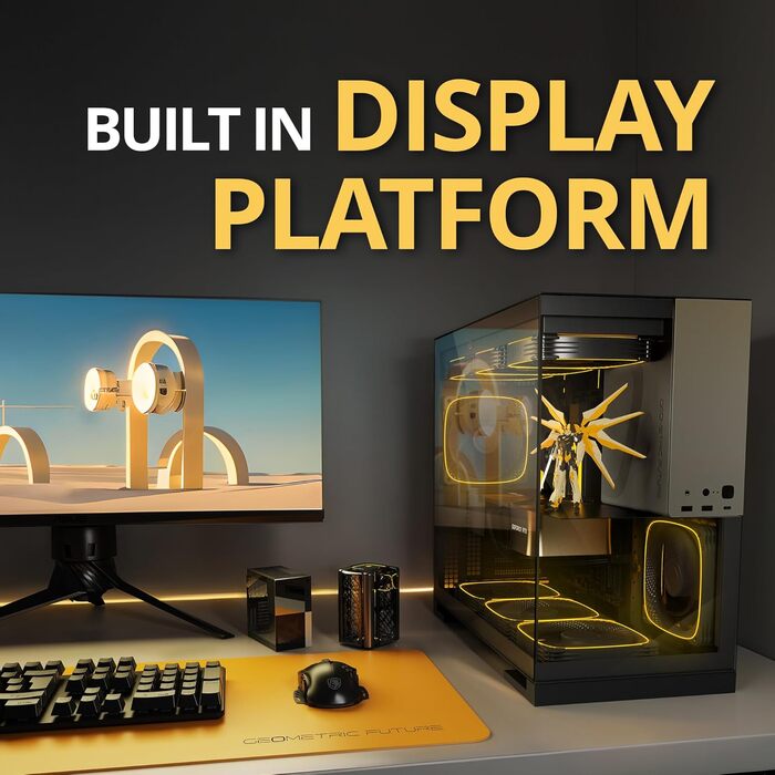 Корпус для ПК Geometric Future M5 з загартованим склом, Mid Tower, E-ATX/ATX, чорно-сірий, сталь 1.2mm, Type C, без інструментів, підтримка радіатора 420/360, подвійний відсік