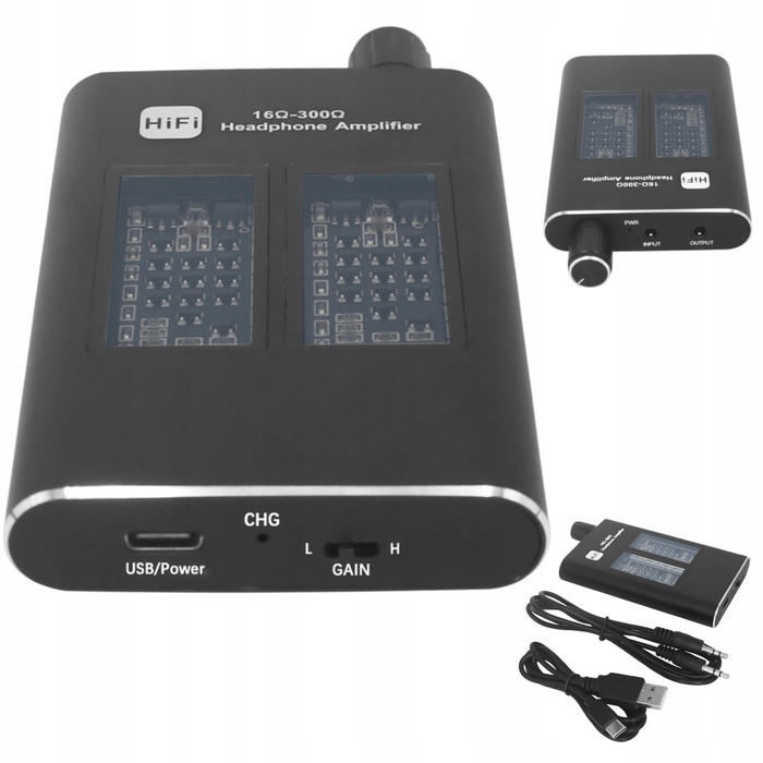 HiFi підсилювач для навушників та ЦАП (DAC), AUX MiniJack 3,5 мм, 16-300 Ом