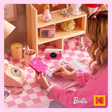 Фотодрук Kodak Barbie x Step Slim Wireless: миттєвий друк, Bluetooth, 2x3” наклейки, iOS/Android