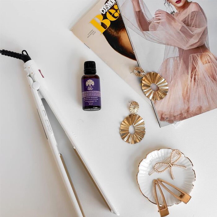 Професійний випрямляч для волосся Gama Italy Elegance Argan з олією аргана, 150-230°C, білий