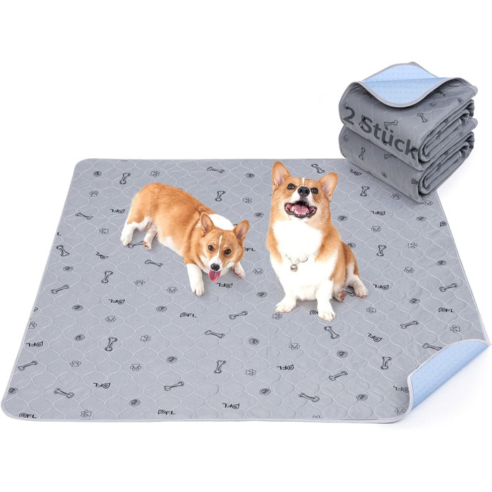 2 шт. впитываючих пелюшок для цуценят, 80х92 см, водонепроникні та миючі. Килимки для навчання собак, нековзний килим для дивану та підлоги (80х92 см, 2 шт.)