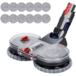 Насадка для миття підлоги Yolando для пилососів Dyson V11, V10, V8, V7, V15 - комплект з 12 мікрофібрами