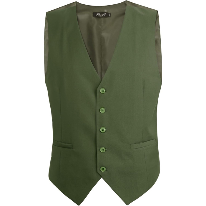 Айзеа Кашіше однотонна чоловіча жилетка для ділового костюма, нормальний крій, смокінг-жилетка для весілля (XL, хакі)