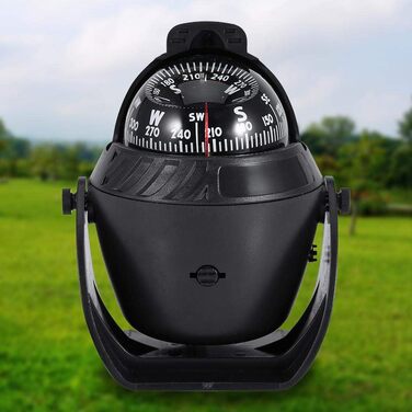 Filfeel Digital Marine Compass, High Precision LED Light Swivel Compass, Navigation Electronic Compass Ball Compass for Marine Boat Car - 5.39