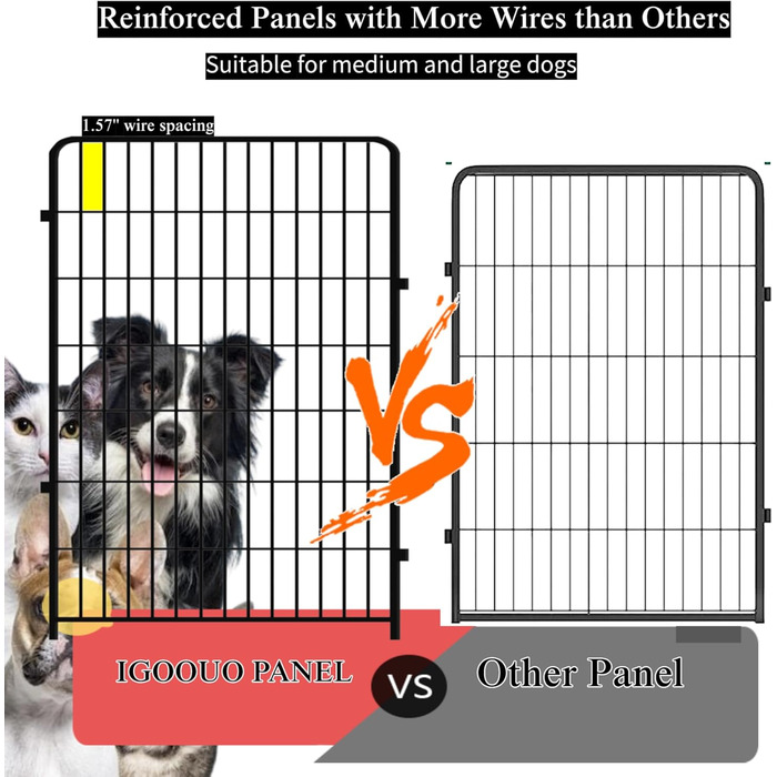 Загін для собак, 91 см, міцний загін-забор для собак середніх та великих порід, для вулиці, кемпінгу, двору