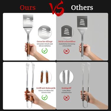 Набір гриля KOBENDA 7 предметів з нержавіючої сталі з чохлом, професійний BBQ аксесуар, ідеальний подарунок для чоловіків