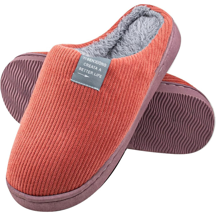 Теплі домашні тапочки, зимові тапочки для дому з антиковзкою підошвою, 40/41 EU, червоні