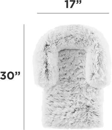 Круглий лежак для тварин Best Friends by Sheri The Original Calming Donut Lux - заспокійливий лежак з штучного хутра, 58x58 см (з валиком для шиї, матрац для ліжка, 82x57x18 см), колір Frostgrau